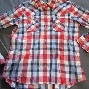 Womens Outback Trading Co Western Rockabilly Pearl Snap Shirt Sz L